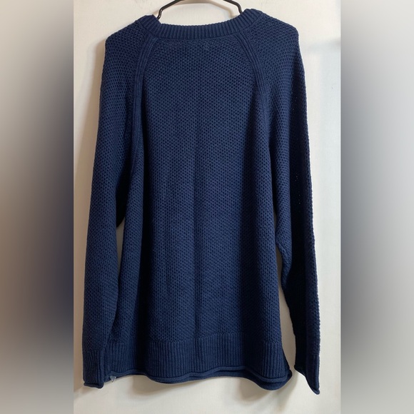 Women's Sonoma Navy Blue Stripe Allover Stitch Pullover Sweater Size XL. New - Picture 3 of 7